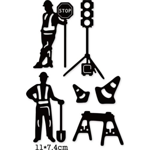 Road block Road Construction 2020 New Metal Cutting Dies for DIY Scrapbooking Album Paper Cards Decor Crafts Embossing Die Cut