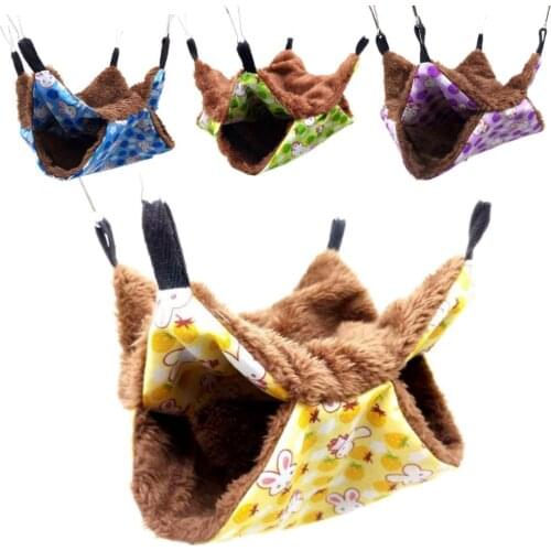 Double Level Small Pet Animals Hamster Squirrel Parrots Hanging Warm Soft Hammock Nests Cage Bed Pet Products