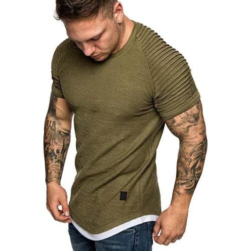 2019 Summer Streetwear T-Shirts Mens Clothing M-3XL Casual Short Sleeve T Shirt Men Slim Fit Solid T Shirts Tops Tee Shirt Homme