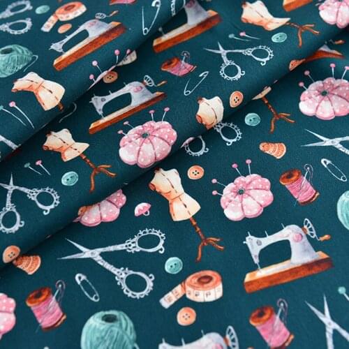 50X13cm Digital Printed Cotton Fabric Colorful Cotton Twill Quilting Fabric High Quality Breathable Cotton Sewing Material baby