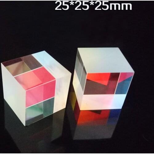 25*25*25mm Chromatic Prism Optical Science Popularization For Cube Experiment Projector With Color Combination Prism