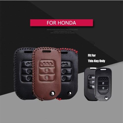 Best Sale Leather Car Key Case Cover For Honda Accord Civic CRV CRZ HRV JAZZ Odyssey Pilot Fit Key Holder Key Parts Skin Shell