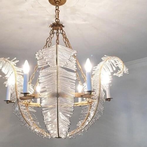 French chandelier elegant American retro feather palace wind guest restaurant bedroom aisle corridor porch hanging