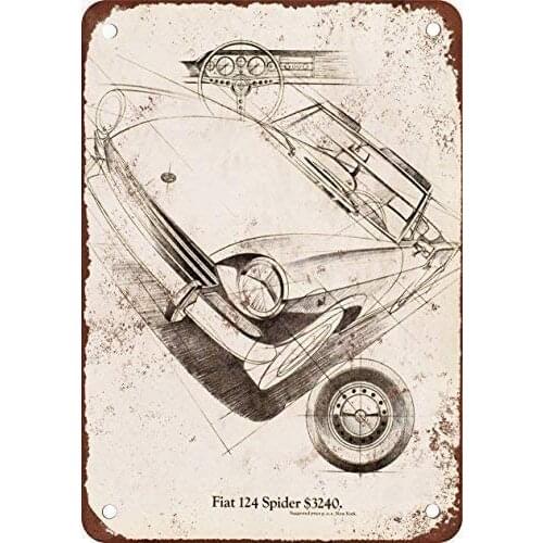 Metal Sign Old-fashioned Retro Line Drawing Car Home Art Bar Wall Decoration Square Metal Plate Can Be Customized 8X12 Inches