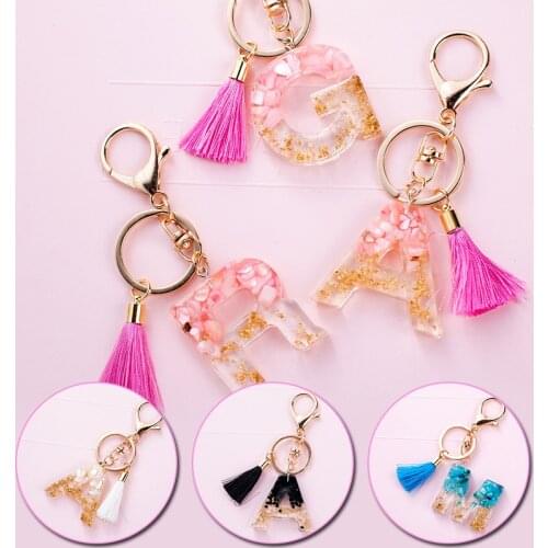 Cute Letter Pendant Key Chain For Women Men Acrylic Keychain Holder Key Ring Charm Bag Accessories Pendant porte clé брелок