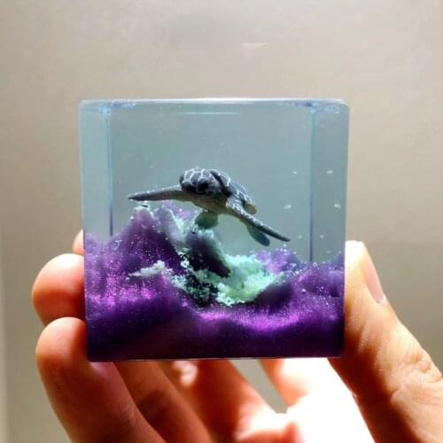 Handmade Marine Animals Small Turtles Crystal Resin Ornaments Car Decoration Creative Birthday Gifts
