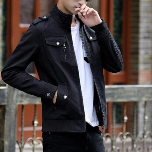 Men Bomber Jackets Quality Solid Coats Male Casual Stand Collar Outerdoor Overcoat Male Clothing M-XXXXXL Outdoor Streetwear