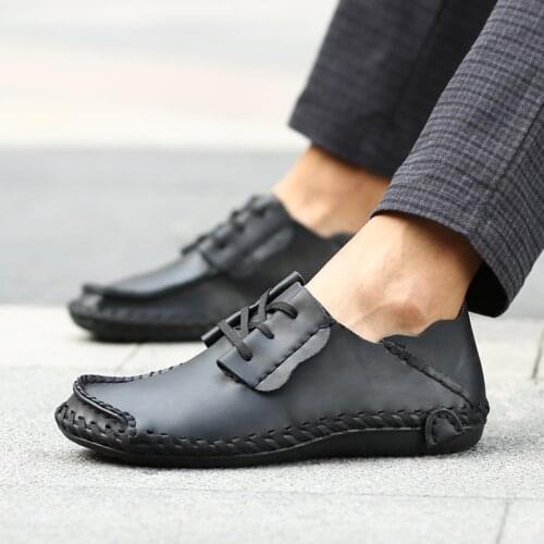 New Comfortable Men Casual Shoes Loafers Men Shoes Quality Leather Shoes Man Flats Hot Sale Moccasins Shoes Plus Size 38-50 w5