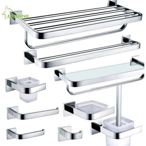 AUSWIND stainless steel chrome finish bathroom hardware set wall mounted polish bathroom accessories set N200