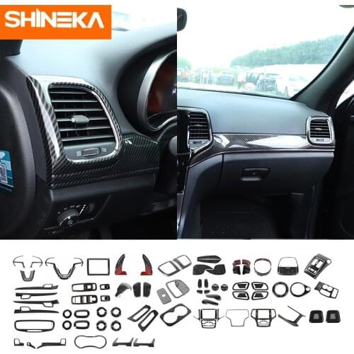 SHINEKA Carbon Fiber Stickers For Jeep Grand Cherokee Car interior Decoration Cover Accessories For Jeep Grand Cherokee 2014