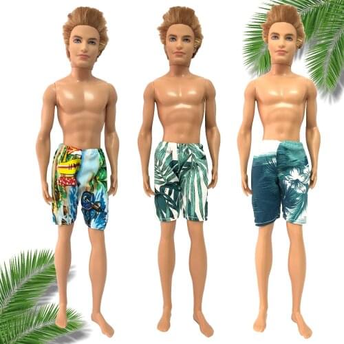 NK One Pcs Price Doll Beach Casual Pants Boys Clothes Summer Shorts Printing Swimsuit Shorts For Ken Doll Accessories JJ 5X