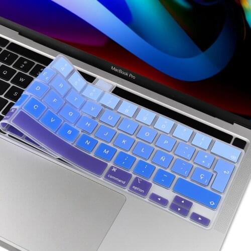 New arrive gradient Silicone EU Spainsh Keyboard Cover Sticker for 2020 MacBook Pro 13 16 inch A2289 A2251 A2338 A2141