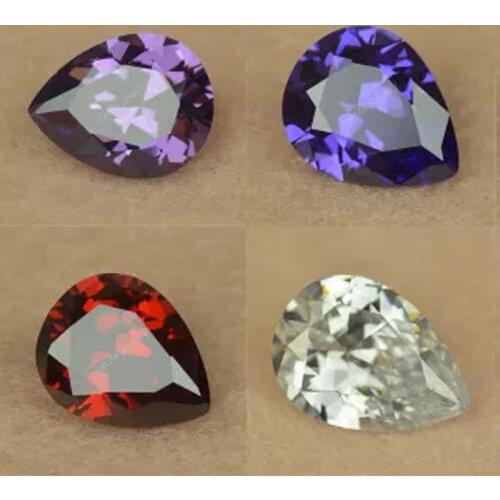 Wholesale Lab Made Zircon Big Gems 15*20~18*25mm Pear Shape Cut CZ Synthetic Cubic Zirconia Stones For Jewelry