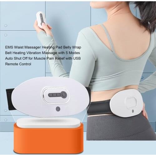 EMS Waist Massager Heating Pad for Back Pain Heat Belly Wrap Belt with 5 Modes Auto Shut Off for Lumbar Abdominal Leg Cramps
