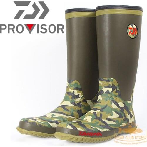 2021 DAIWA Anti-skid Fishing Shoes Thigh Boots Waterproof Water Shoes Outdoor Upstream Boots Rubber Long tube Fishing Boots