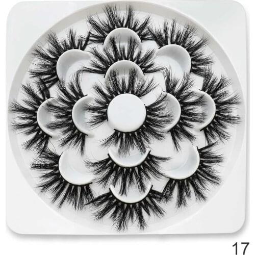 ISEEN Real Mink Eyelashes 25mm Wispy Fluffy Fake Lashes 3D Makeup Big Volume Crisscross Reusable False Eyelash Beauty