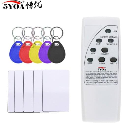 Handheld Rfid Card Reader Writer 125KHz Copier Duplicator ID Tags Programmer With Light Indicator EM4305 T5577 Key Card Keyfob