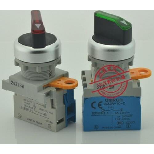 [ SANY ] N 22mm illuminated selector switch A22RW-2M *-24A-10 2 file locking 24V 1NO--10PCS/LOT