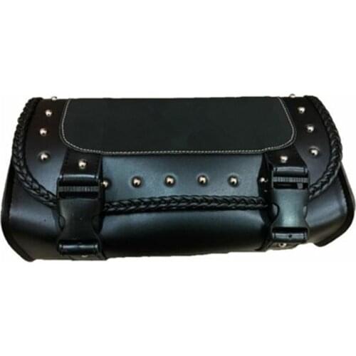 Motorcycle Saddlebag PU Leather Saddle Bag Tool Roll Saddle Bag Chopper Touring