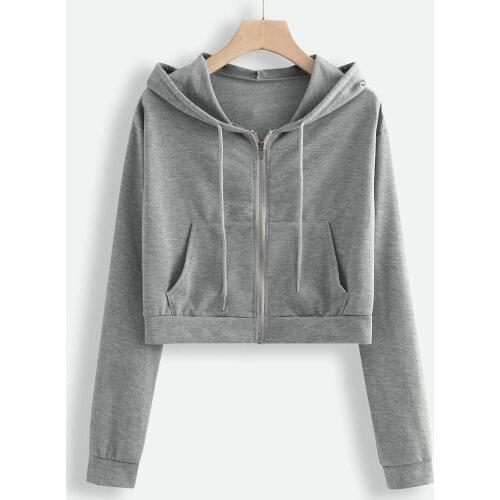 Hoodie Womem Cropped Hoodie Solid With Hood Streetwear Women Pullovers Female Kpop Clothes Autumn Winter Femmes Sweetshirts
