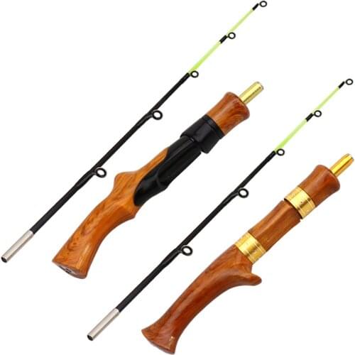 Ice Fishing Rod Wooden Handle River Shrimp Carp Winter Fishing Tackle Fishing Rod Gun Handle/Straight Handle Lure Rod