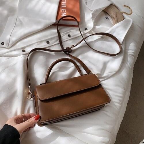 Vintage Simple Women Messenger Bags Flap Shoulder Bag Female Sac Square Crosbody Bag for Girls Handbag Ladies High Quality Solid