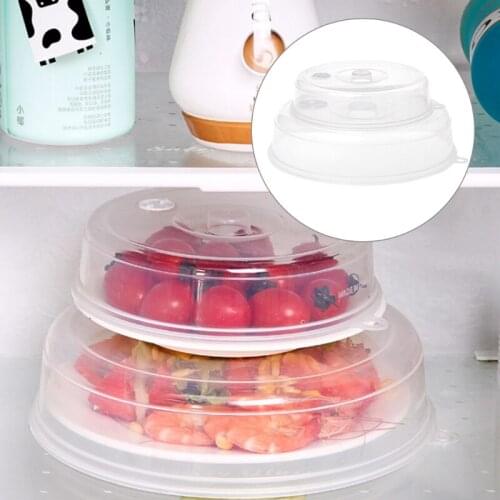 VFGTERTE 1PC Plastic Microwave Plate Cover Clear Steam Vent Splatter Lid Food Dish Kitchen Tools S/L