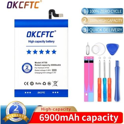 OKCFTC Battery Replacement 5.5inch 6900mAh Backup Batteries Replacement For HOMTOM HT50 Smart Phone