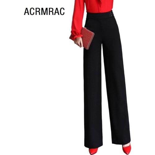 Women pants Slim spring autumn High waist Solid color Straight pants casual pants Women 085
