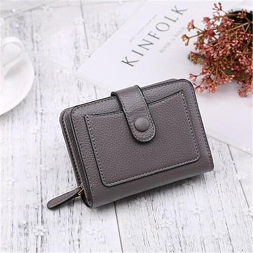 Women Wallets 2020 New Luxury Brand Red Black Small Mini Coin Purse Hasp Card Holder Lady Wallet Zipper Female Leather Buckle