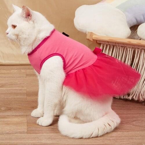 Spring Summer Pet Dog Cat Dress with Bow Puppy Princess Clothes Apparel Skirt for Small Dogs Chihuahua Tutu Dresses