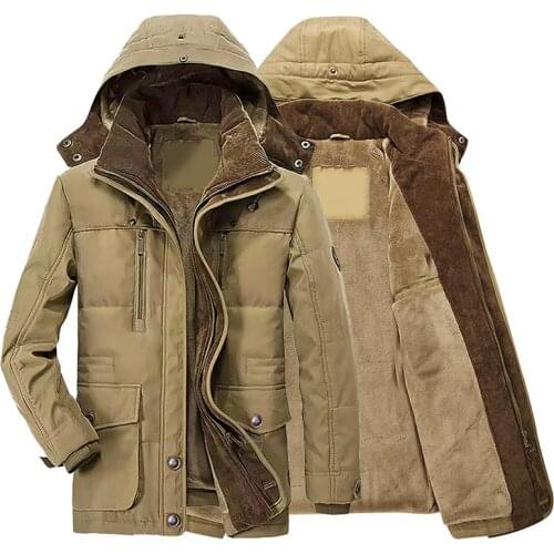 Plus Size 5XL Winter Men Hooded Parkas Fur Linner Thicken Jacket Male Casual Overcoat Hat Detachable Coats Man Jaqueta Masculina