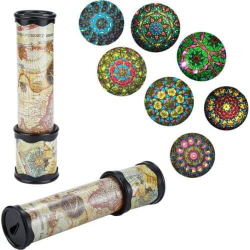 1pc 21cm Childrens Funny Spin Plastic Kaleidoscope Toys Of High Quality Senses Development Educational Toy For Baby Kids Gift