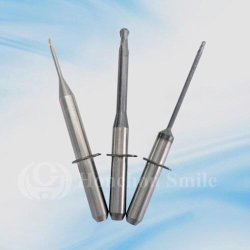 10pcs VHF Burs 35mm Length shaft 3mm Size 2.0/1.0/0.6mm /Dental zirconia, PMMA,Wax burs/Miling tools
