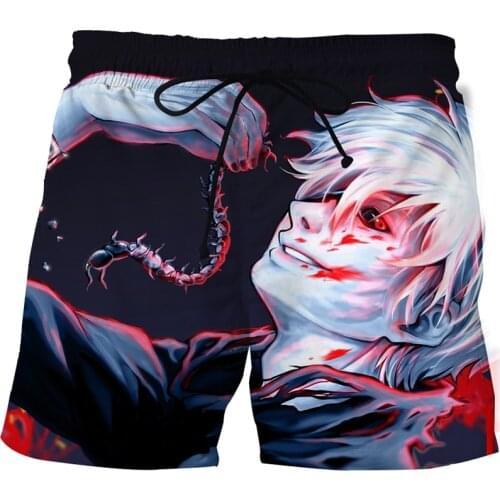 2021 Summer Anime Tokyo Ghoul Shorts for men 3D Printing Mens Beach Shorts Women and Men Swimming Trunks shorts Swimwear Shorts