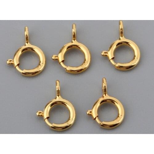 2x5pcs Spring Rings Clasps Jewelry Making Connectors Clasps 5mm Gold