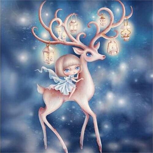 5D DIY Full Round/Square Diamond Painting Cartoon Elk Elf Cross Stitch 3D Embroidery Rhinestone Mosaic Home Decor Gift Y1609