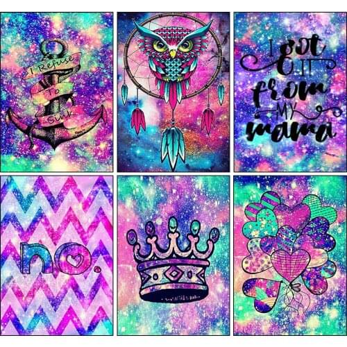 5D DIY Diamond Painting Encouragement Phrases Color Art Fonts Crystal Cross Stitch Dream Catcher Mosaic Diamond Embroidery New