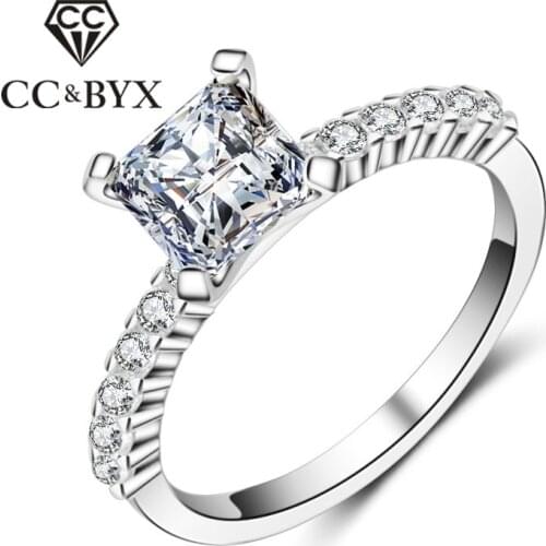 CC S925 Silver Rings For Women Simple Design Romantic Bridal Wedding Jewelry Engagement Ring Parure Bijoux Femme Mariage CC771