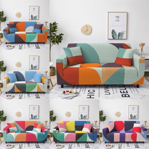 Geometry Printed Sofa Cover Spandex Couch Covers For Living Room Elastic Armchair Corner Sofa Covers Slipcovers 1/2/3/4 Seater