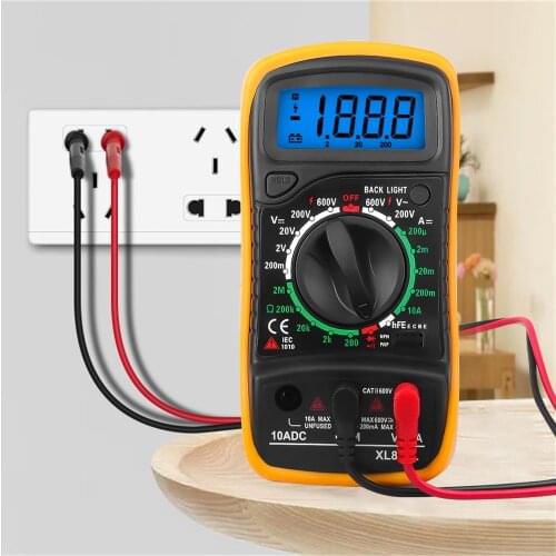 Digital Multimeter AC/DC Ammeter Voltmeter Ohm Voltage Meter Testers Electrical XL830L Multimetro LCD Backlight Portable