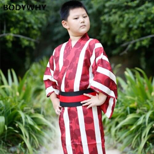 Childrens Kimono Male Japanese Kimono Formal Dress Little Boy Traditional Kimono Belt Suit