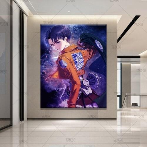 Home Decor Levi Ackerman Canvas Painting Wall Art Attack on Titan Poster Printed Modular Anime Pictures For Bedroom