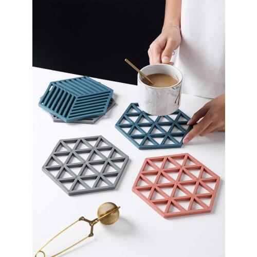 Geometric Silicone Coaster Waterproof Placemat Heat Pad Desktop Creative Placement Plate Mat