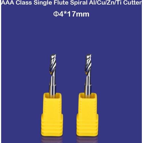 Import 2pcs 4* 17MM Spiral One Flute Tool, Engraving Bit, Solid Carbide Endmill Cutter, Cutting Aluminum Wood, MDF, PVC, Acrylic