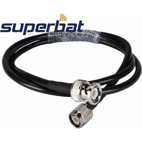 Superbat BNC Plug Male to TNC Male Plug RG58 50cm Extension Cable Assembly