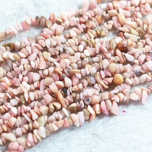 Best sale pink opal irregular gravel stone 5x7mm high grade loose beads diy Jewelry 35" B539