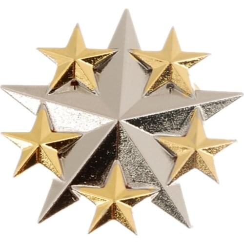 WWII US UNITED STATES NAVY SIX STAR GENERAL RANK METAL HAT BADGE SILVER