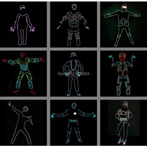 Fashion EL Costume Men Women Led Luminous Costume Stage Performance Glowing Light Up Clothing For Dance Wear