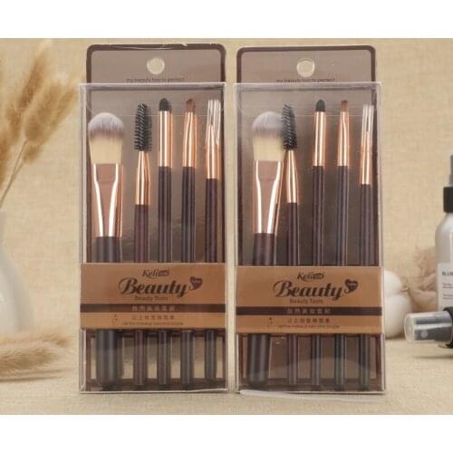 5pcs A Set Metal Makeup Brushes Cosmetic Face Foundation Power Eyeshadow Blush Make Up Brush Kit Maquiagem Cotton Pad Dfdf